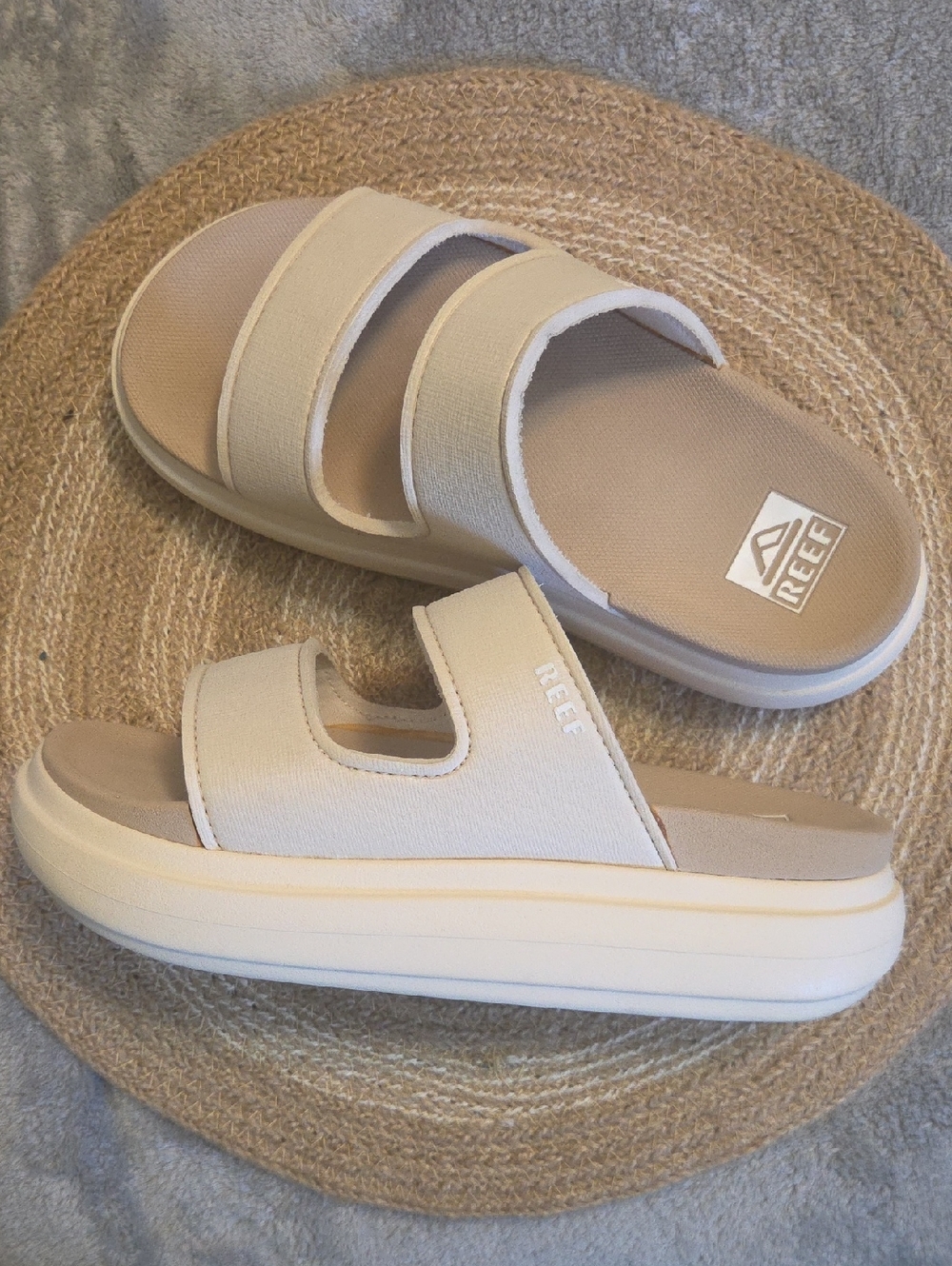 Reef Women's Double-Strap Slide Sandals - Cream